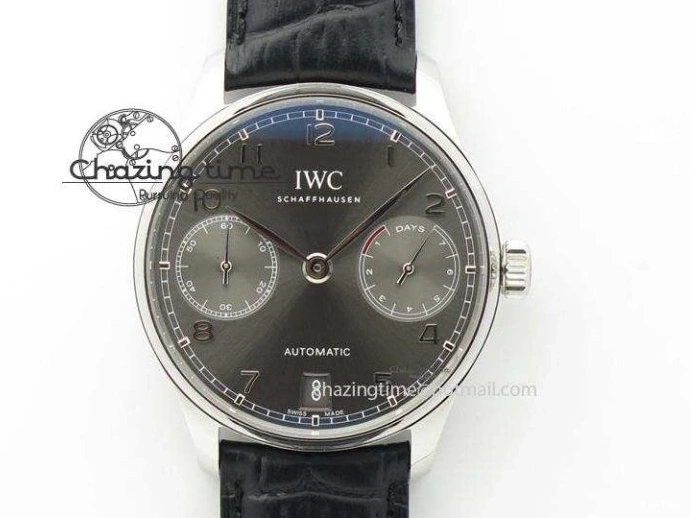 MIROTIME 0408 Original Portuguese IW358304 ZF 1:1 Best Edition SS White Dial RG Markers on Leather Strap A 7077